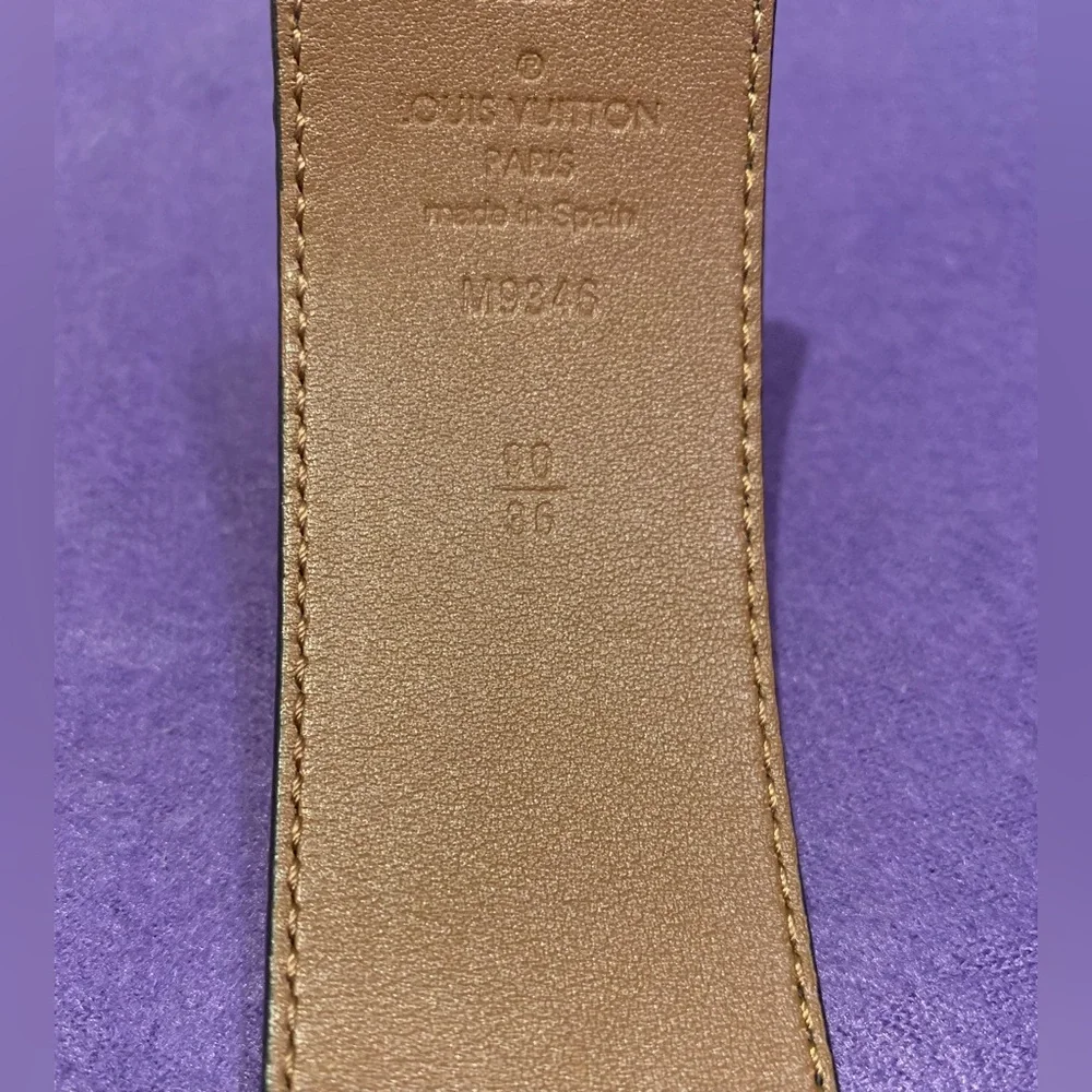 Louis Vuitton Black Monogram Leather Belt with Silver LV Buckle